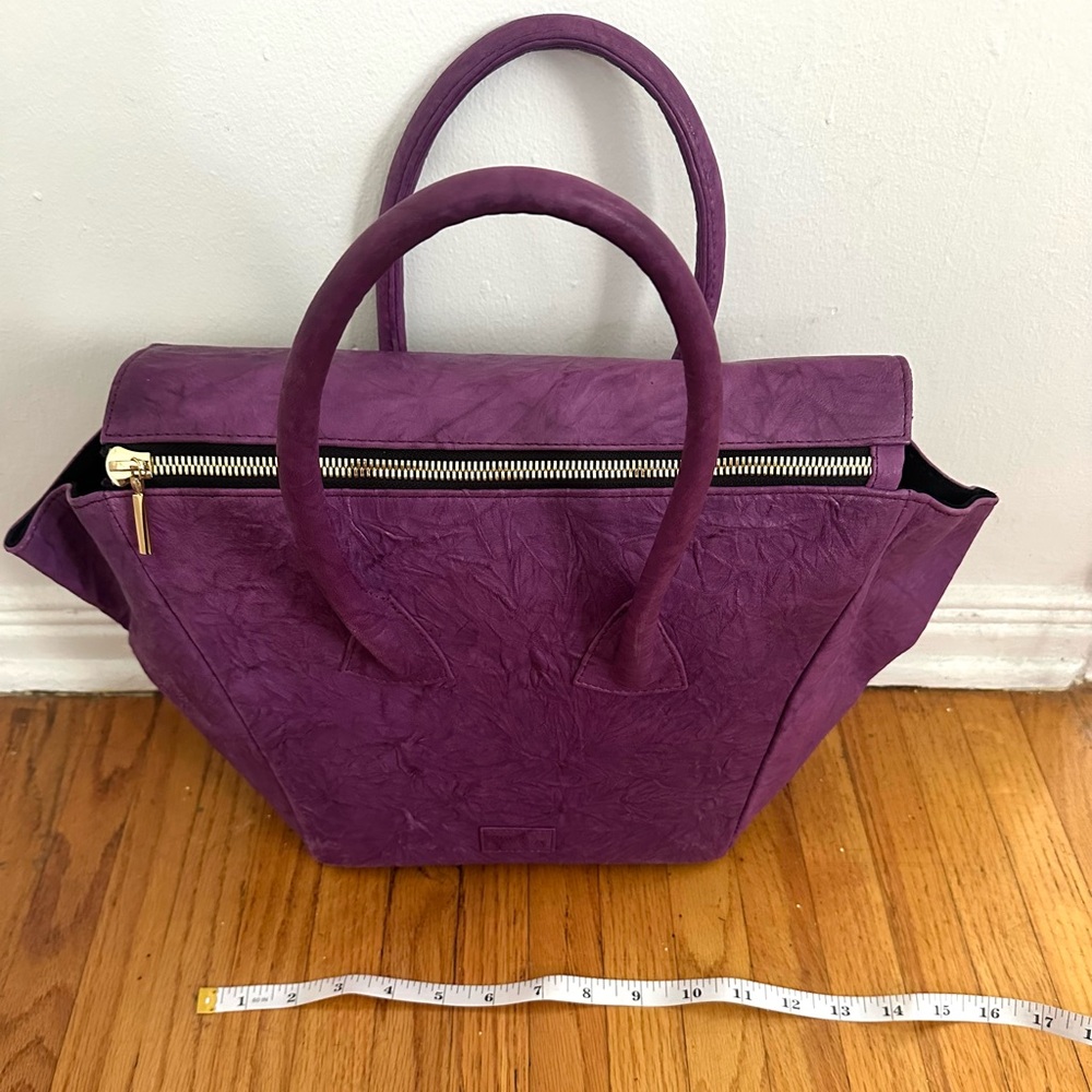 Maison Zaragoza Purple Double Zipper Handbag - Picture 2 of 8